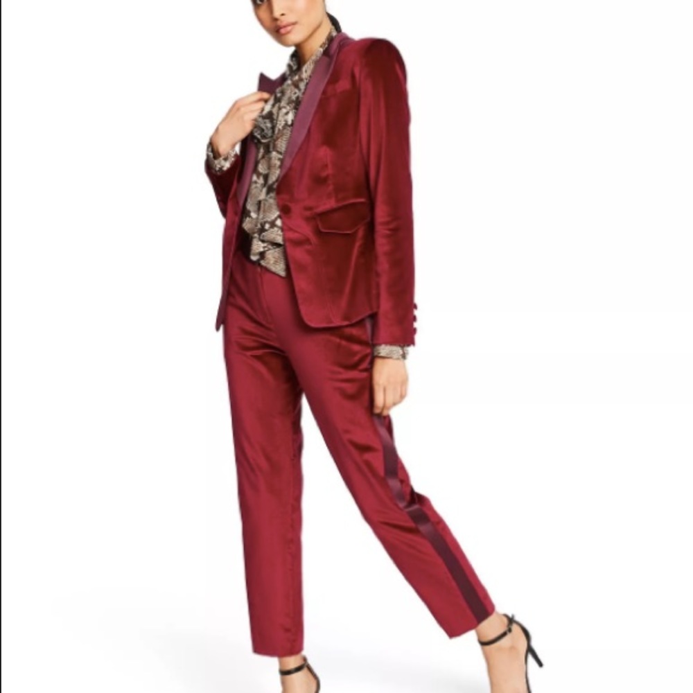 Altuzarra Red Velvet Tuxedo Pants